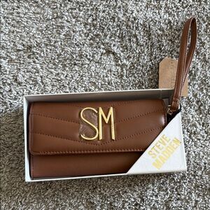 Steve Madden Tan Wallet with Gold Accent